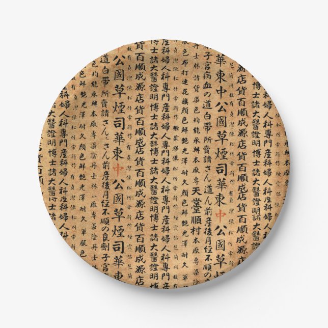 Vintage Japanese Paper Prints Plate (Front)