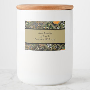 Vintage Japanese Pattern Food Label