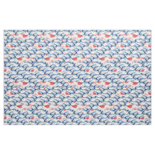 Vintage Japanese pattern - Koi fish Fabric