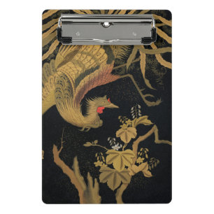 Vintage Japanese Phoenix Gold Black Bird Mini Clipboard