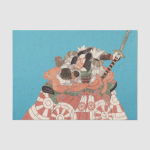 Vintage Japanese Portrait - Warrior with Sword Tissue Paper