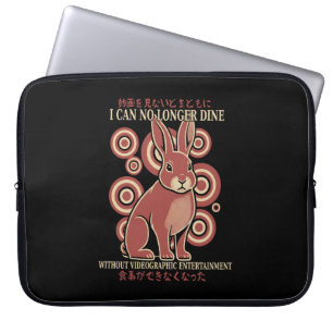 Vintage Japanese Rabbit Dining Video Meme Eclectic Laptop Sleeve