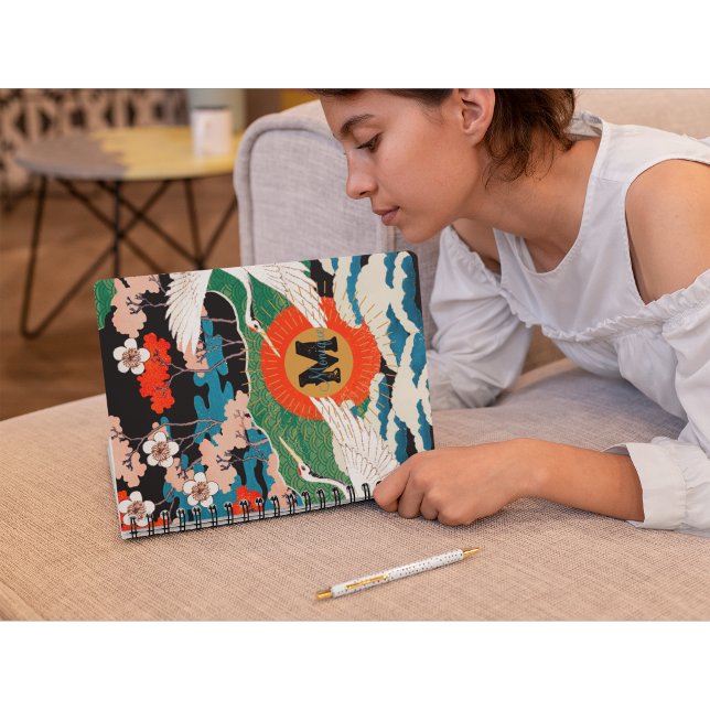 Vintage Japanese Sakura and Red Crowned Cranes Notebook (Creator Uploaded)