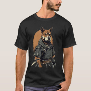Vintage Japanese Samurai Black Mouth Cur Dog T-Shirt