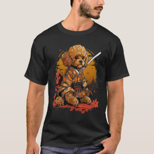 Vintage Japanese Samurai Cavapoo Dog T-Shirt