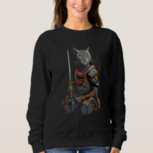 Vintage Japanese Samurai Egyptian Mau Cat 1 Sweatshirt