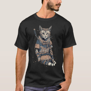 Vintage Japanese Samurai Savannah Cat T-Shirt