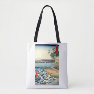 Vintage Japanese Ukiyo-e Art Boushū hota no kaigan Tote Bag