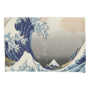 vintage japanese ukiyo e art the great wave pillowcase
