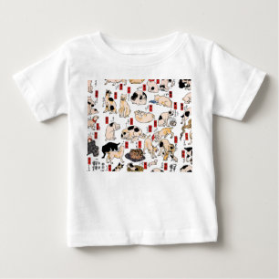 Vintage Japanese Ukiyo-e Cat Pattern: Kuniyoshi Baby T-Shirt