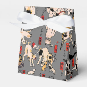 Vintage Japanese Ukiyo-e Cat Pattern: Kuniyoshi Favour Box