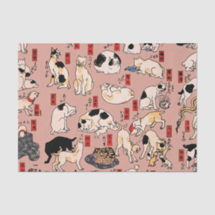 Vintage Japanese Ukiyo-e Cat Pattern: Kuniyoshi Tissue Paper