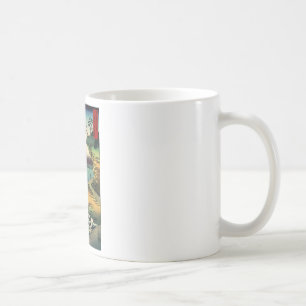 Vintage Japanese Ukiyo-e Mt. Fuji 房州保田ノ海岸 Coffee Mug