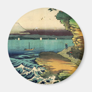 Vintage Japanese Ukiyo-e Mt. Fuji 房州保田ノ海岸 Magnet