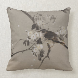 Vintage Japanese Ukiyo-e  Painting of A Bird Cushion