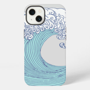 Vintage Japanese Ukiyo-e Surf Wave Art Blue Coast  iPhone Case