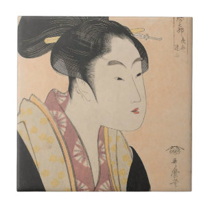 Vintage Japanese Ukiyo-e Woman Portrait II Ceramic Tile