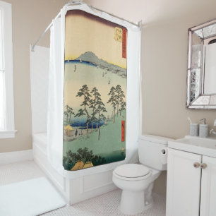 Vintage Japanese Ukiyo-e Woodblock Floating World Shower Curtain