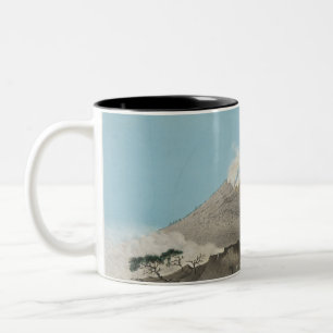 Vintage Japanese Volcano Landscape Art Coffee Mug