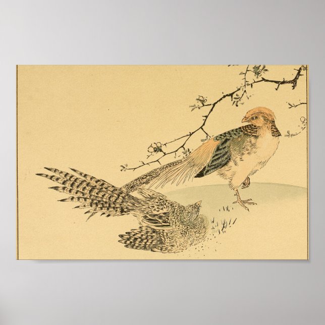 Vintage Japanese Wall Art Birds (Front)