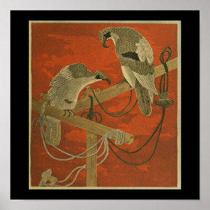 Vintage Japanese Wall Art Birds