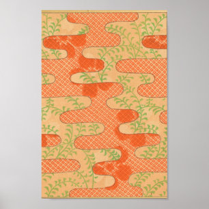 Vintage Japanese Wall Art Red