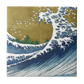 Vintage Japanese Waves Ceramic Tile