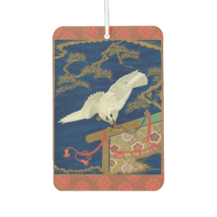 Vintage Japanese White Hawk Art G.A. Audsley Car Air Freshener