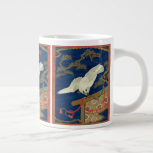 Vintage Japanese White Hawk Art G.A. Audsley Large Coffee Mug