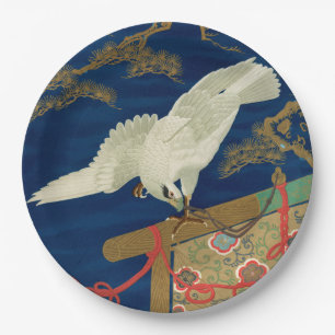 Vintage Japanese White Hawk Art G.A. Audsley Paper Plate