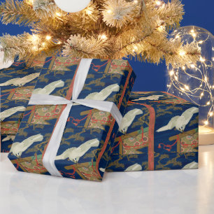 Vintage Japanese White Hawk Art G.A. Audsley Wrapping Paper