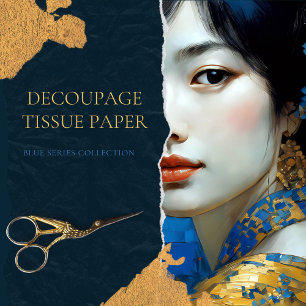 Vintage Japanese Woman Decoupage Tissue Paper