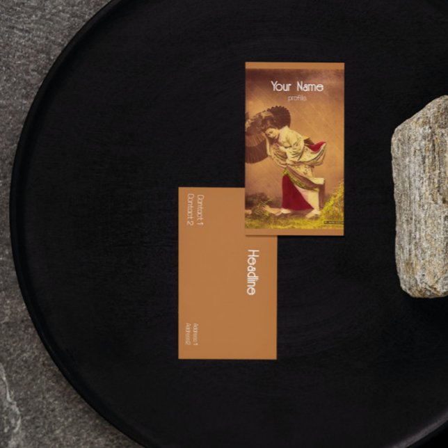 Vintage Japanese woman in the wind Business Card (Creator Uploaded)