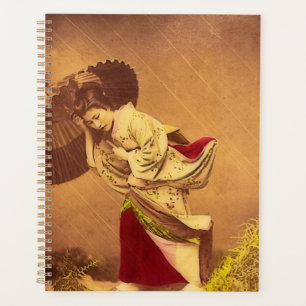 Vintage Japanese woman in the wind Planner