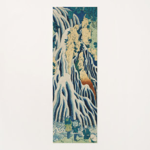 Vintage Japanese Woodblock Waterfall Kirifuri Yoga Mat