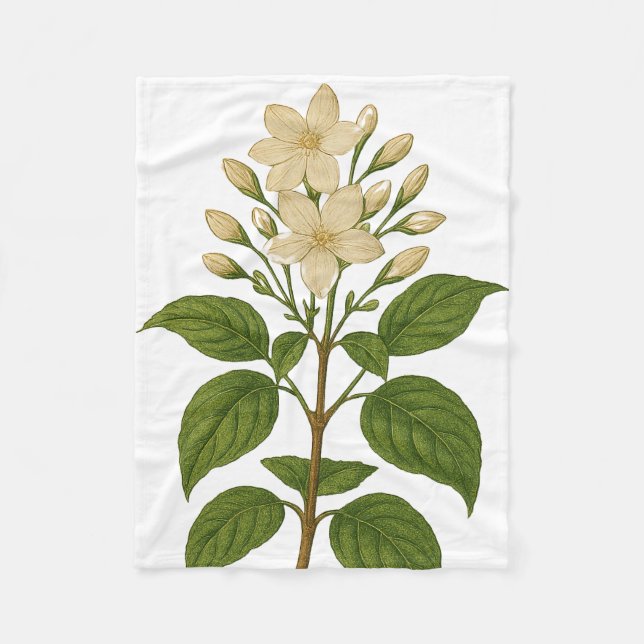 Vintage jasmine fleece blanket (Front)