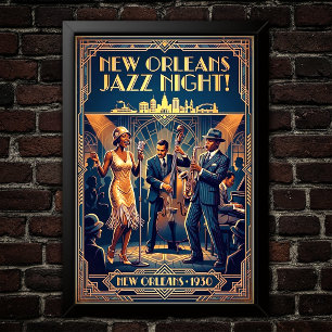 Vintage Jazz 1930s Art Poster
