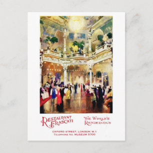 Vintage jazz age advertisement Restaurant Frascati Postcard