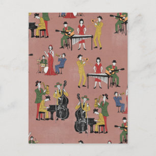 Vintage Jazz Band Postcard
