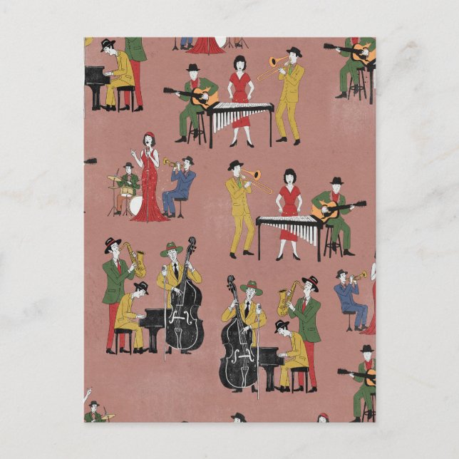 Vintage Jazz Band Postcard (Front)
