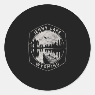 Vintage Jenny Lake Wyoming Outdoors Vacation Classic Round Sticker