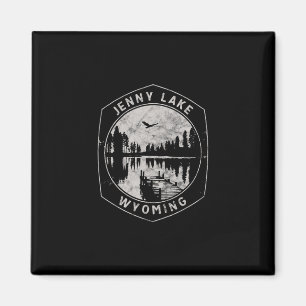 Vintage Jenny Lake Wyoming Outdoors Vacation Magnet