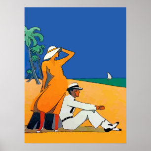 Vintage Jersey Shore, Beach Poster