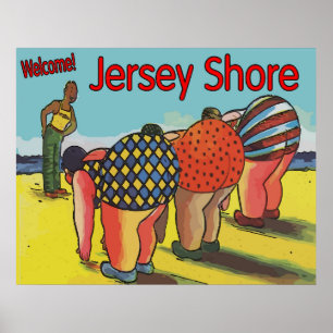 Vintage Jersey Shore Exercise Class Poster