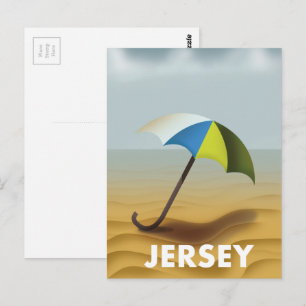 Vintage Jersey travel poster. Postcard