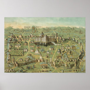 Vintage Jerusalem Illustration Poster