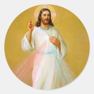 Vintage Jesus Christ Blessing Religious portrait Classic Round Sticker