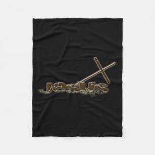 Vintage Jesus Christ Carrying The Cross Design Fleece Blanket