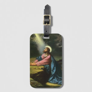 Vintage Jesus Christ Praying, Garden of Gethsemane Luggage Tag