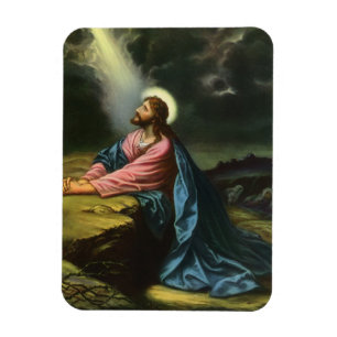 Vintage Jesus Christ Praying, Garden of Gethsemane Magnet